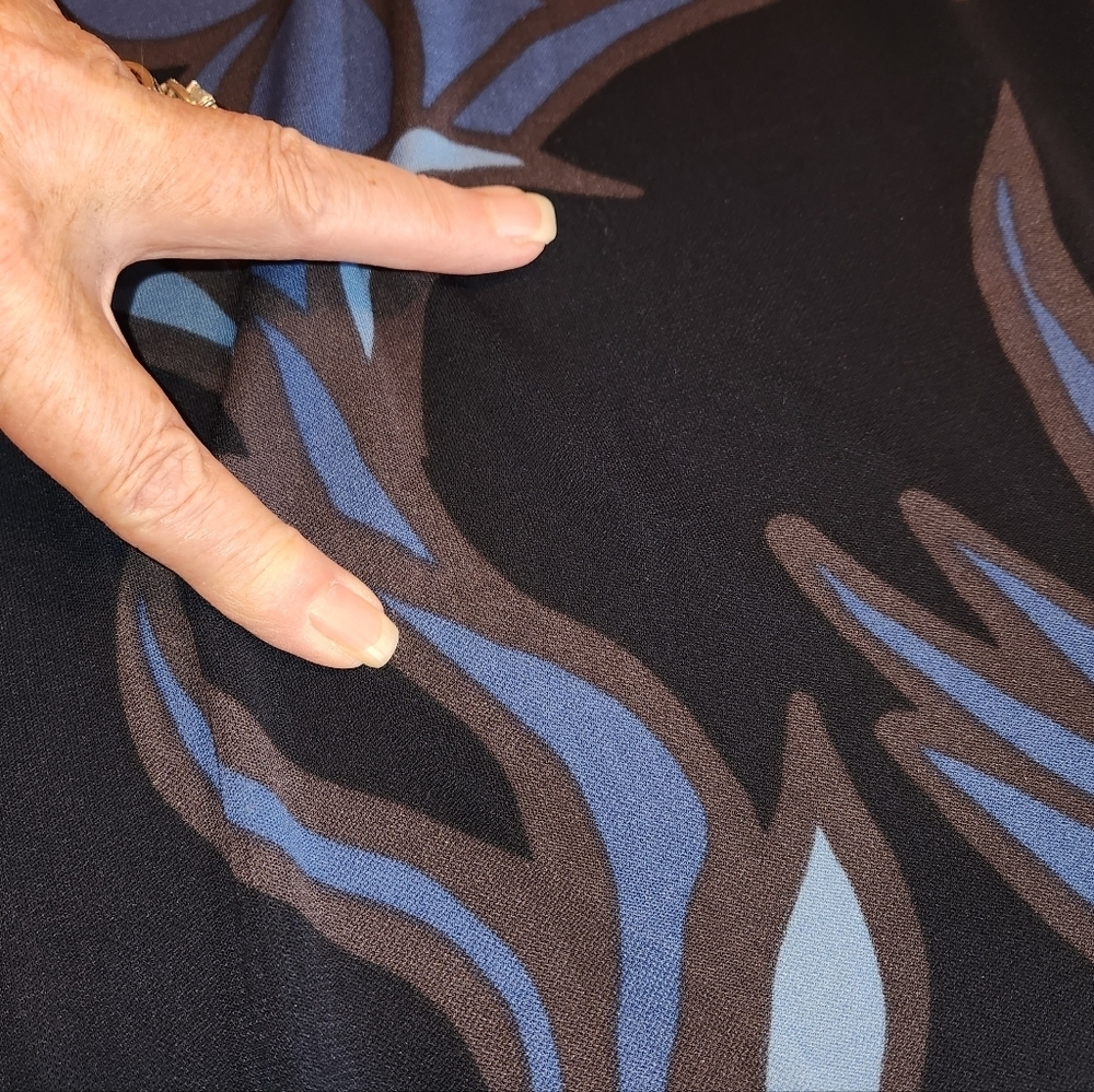 H&M Blue Floral Jumpsuit Size L Jersey Knit Sleeveless Low Back Keyhole Closure - Picture 16 of 16